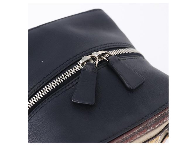 Bolsa de mão LOUIS VUITTON Trompe l'oeil Couro Navy Silver M52350 LV Auth 196213 Prata Azul marinho - vista 19