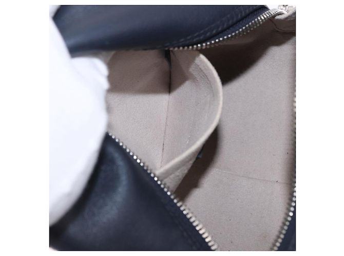 Bolsa de mão LOUIS VUITTON Trompe l'oeil Couro Navy Silver M52350 LV Auth 196213 Prata Azul marinho - vista 23