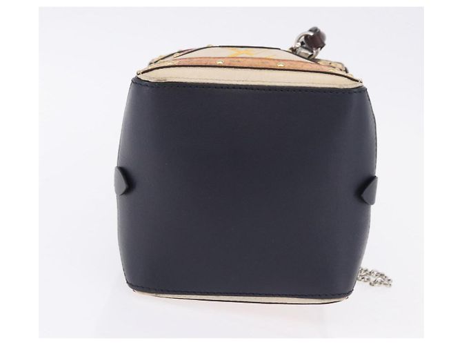 Bolsa de mão LOUIS VUITTON Trompe l'oeil Couro Navy Silver M52350 LV Auth 196213 Prata Azul marinho - vista 5