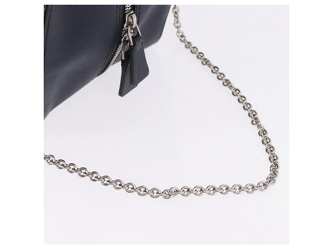 Bolsa de mão LOUIS VUITTON Trompe l'oeil Couro Navy Silver M52350 LV Auth 196213 Prata Azul marinho - vista 9