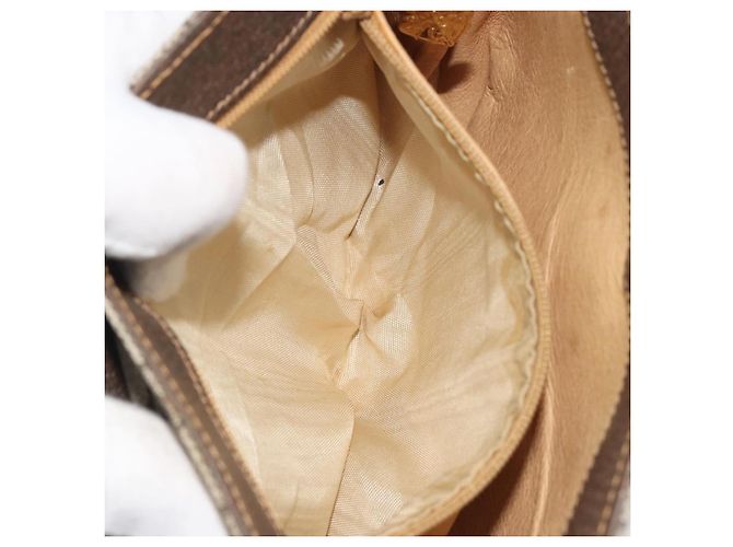 Gucci Borsa a Spalla GG Supreme PVC Beige Oro Auth 195645 D'oro - vista 11