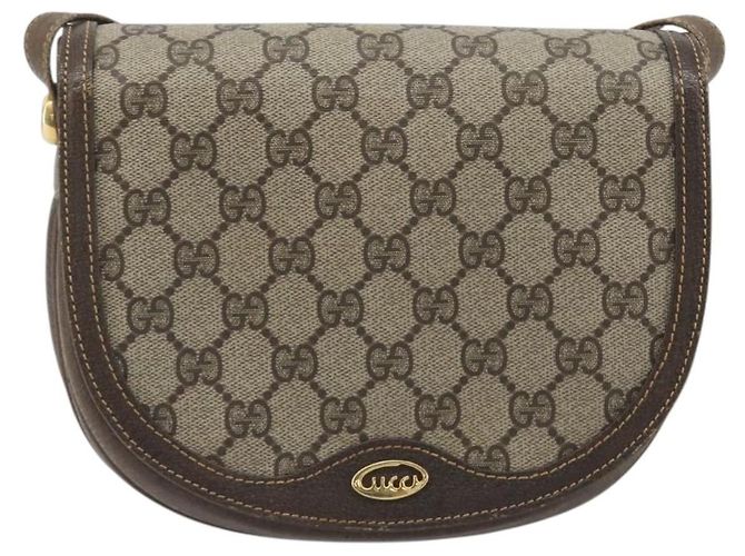 Gucci Borsa a Spalla GG Supreme PVC Beige Oro Auth 195645 D'oro - vista 13