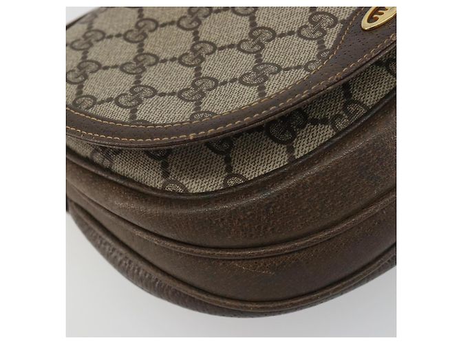 Gucci Borsa a Spalla GG Supreme PVC Beige Oro Auth 195645 D'oro - vista 14