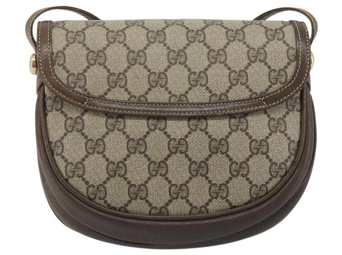 Gucci Borsa a Spalla GG Supreme PVC Beige Oro Auth 195645 D'oro - vista 2