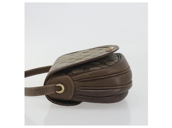 Gucci Borsa a Spalla GG Supreme PVC Beige Oro Auth 195645 D'oro - vista 4