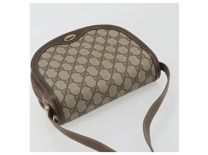 Gucci Borsa a Spalla GG Supreme PVC Beige Oro Auth 195645 D'oro - vista 6