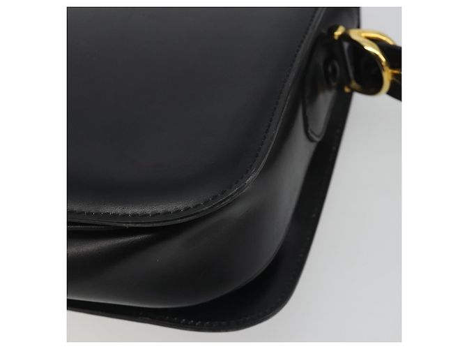 Céline Sac à épaule en cuir noir et or Auth 194233 Doré - vue 15