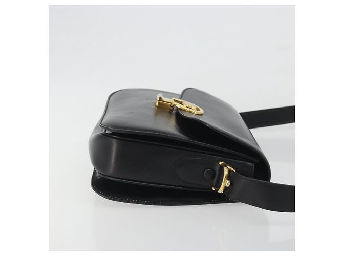 Céline Sac à épaule en cuir noir et or Auth 194233 Doré - vue 3