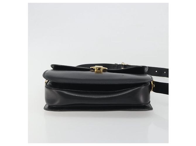 Céline Sac à épaule en cuir noir et or Auth 194233 Doré - vue 5