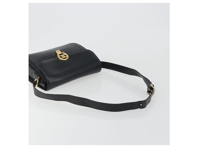 Céline Sac à épaule en cuir noir et or Auth 194233 Doré - vue 7
