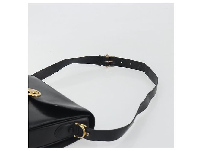 Céline Sac à épaule en cuir noir et or Auth 194233 Doré - vue 8