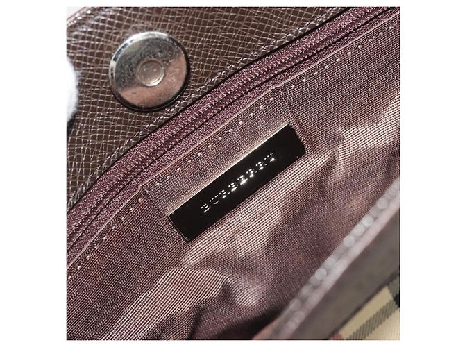 Borsa a tracolla BURBERRY Nova Check Canvas Beige Silver Auth 196117 Argento - vista 11