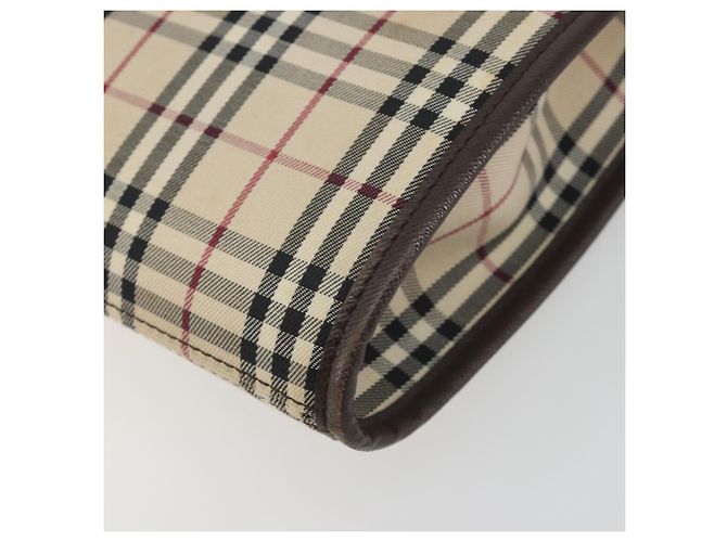 Borsa a tracolla BURBERRY Nova Check Canvas Beige Silver Auth 196117 Argento - vista 15