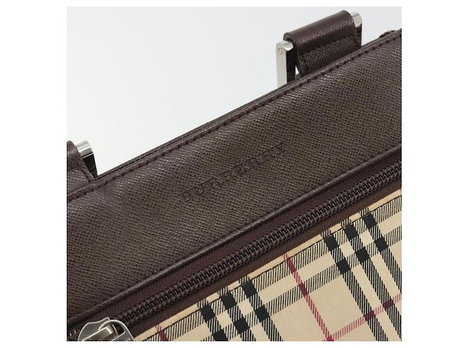Borsa a tracolla BURBERRY Nova Check Canvas Beige Silver Auth 196117 Argento - vista 17