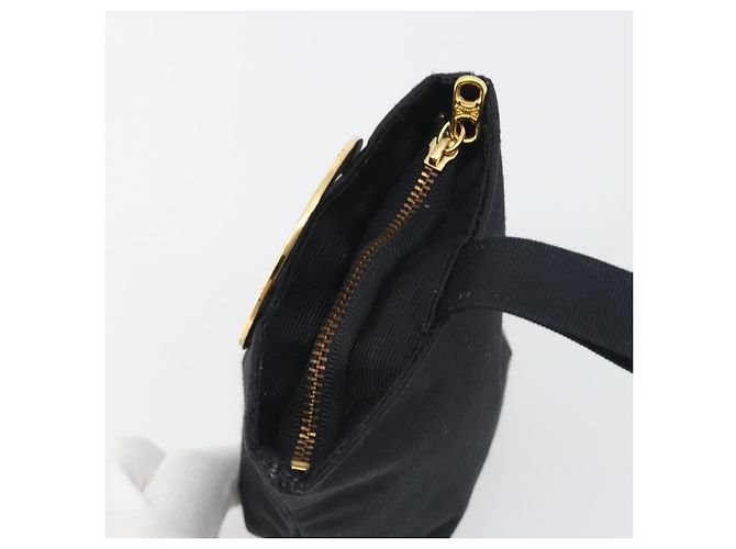 Céline CELINE Circle Pouch Canvas Black Gold Auth 195098A Nero D'oro - vista 10