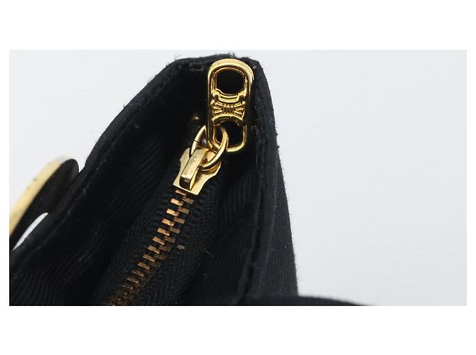 Céline CELINE Circle Pouch Canvas Black Gold Auth 195098A Nero D'oro - vista 11