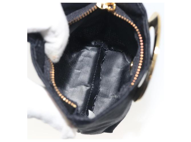 Céline CELINE Circle Pouch Canvas Black Gold Auth 195098A Nero D'oro - vista 12