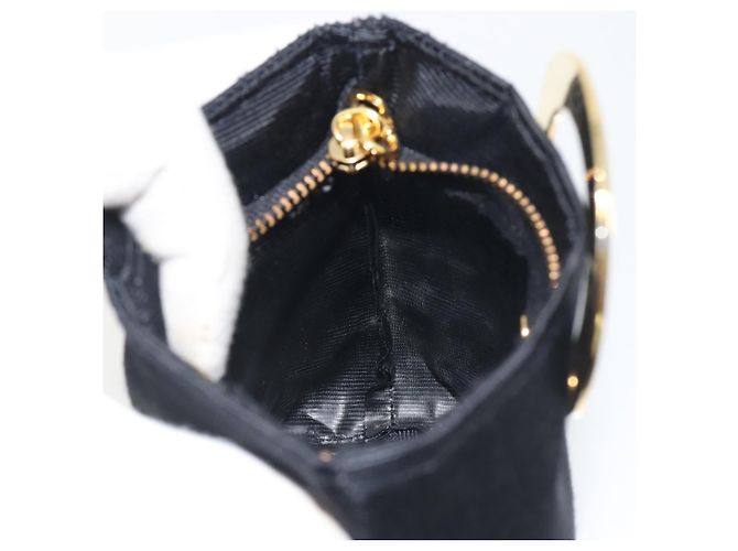 Céline CELINE Circle Pouch Canvas Black Gold Auth 195098A Nero D'oro - vista 17