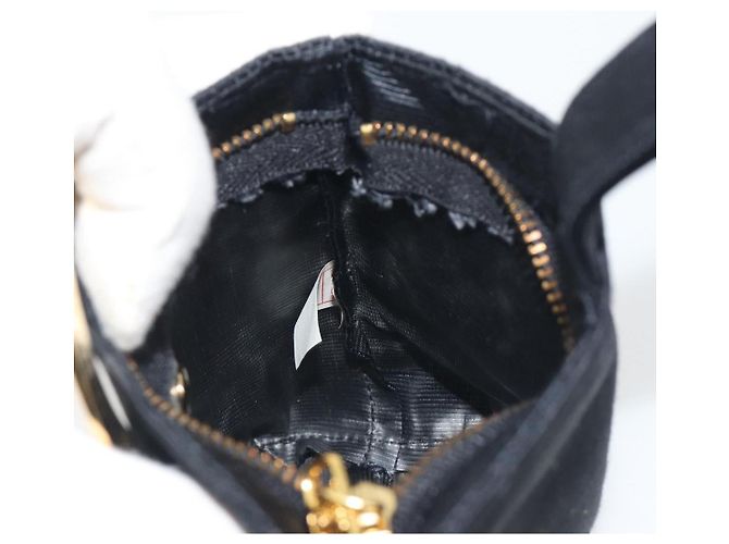 Céline CELINE Circle Pouch Canvas Black Gold Auth 195098A Nero D'oro - vista 18