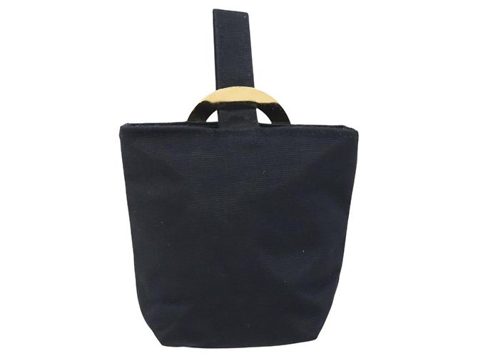 Céline CELINE Circle Pouch Canvas Black Gold Auth 195098A Nero D'oro - vista 2