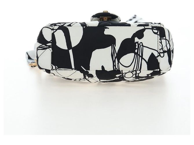 Borsa a tracolla con catena CHANEL Matelasse Satin 2way White Gold CC Auth 195250M Bianco D'oro - vista 6