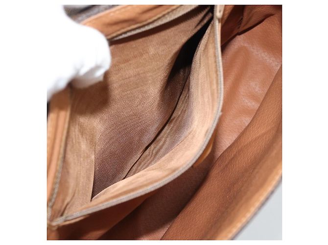 Céline Borsa a tracolla CELINE Macadam PVC Pelle Marrone Tono Oro Auth 196129 - vista 11