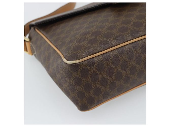 Céline Borsa a tracolla CELINE Macadam PVC Pelle Marrone Tono Oro Auth 196129 - vista 14