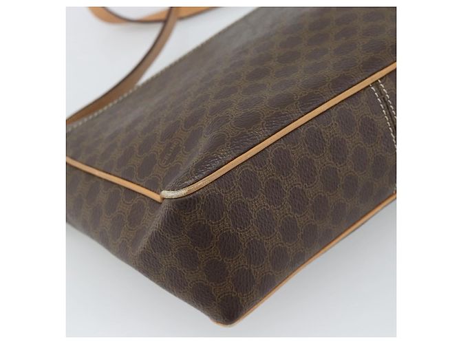 Céline Borsa a tracolla CELINE Macadam PVC Pelle Marrone Tono Oro Auth 196129 - vista 16
