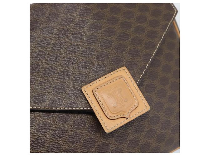 Céline Borsa a tracolla CELINE Macadam PVC Pelle Marrone Tono Oro Auth 196129 - vista 17