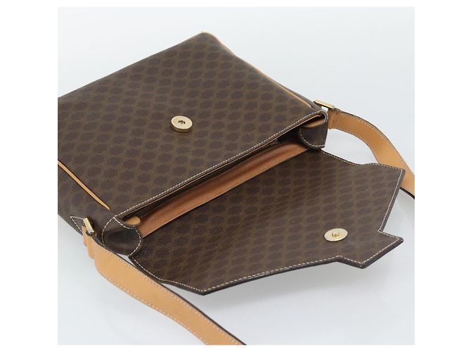 Céline Borsa a tracolla CELINE Macadam PVC Pelle Marrone Tono Oro Auth 196129 - vista 18