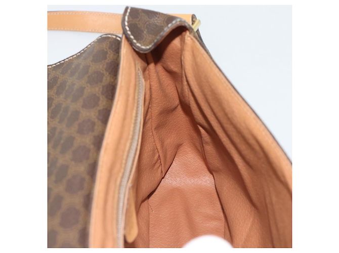 Céline Borsa a tracolla CELINE Macadam PVC Pelle Marrone Tono Oro Auth 196129 - vista 19