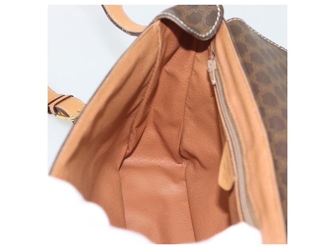 Céline Borsa a tracolla CELINE Macadam PVC Pelle Marrone Tono Oro Auth 196129 - vista 20