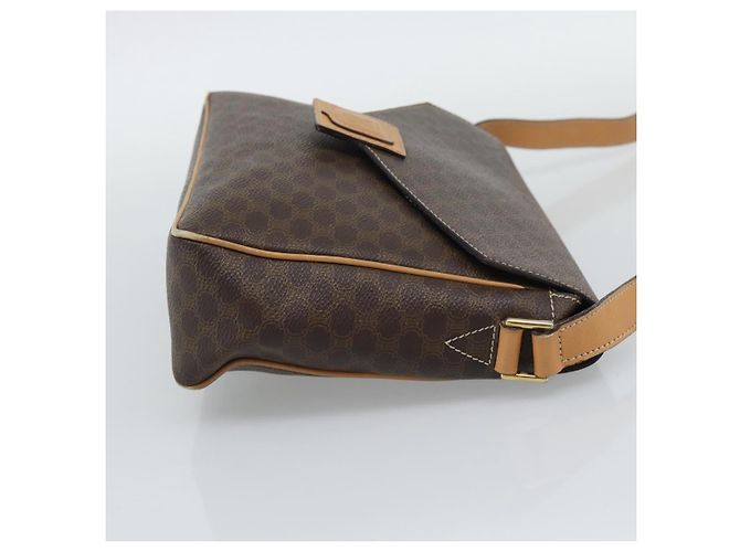 Céline Borsa a tracolla CELINE Macadam PVC Pelle Marrone Tono Oro Auth 196129 - vista 4