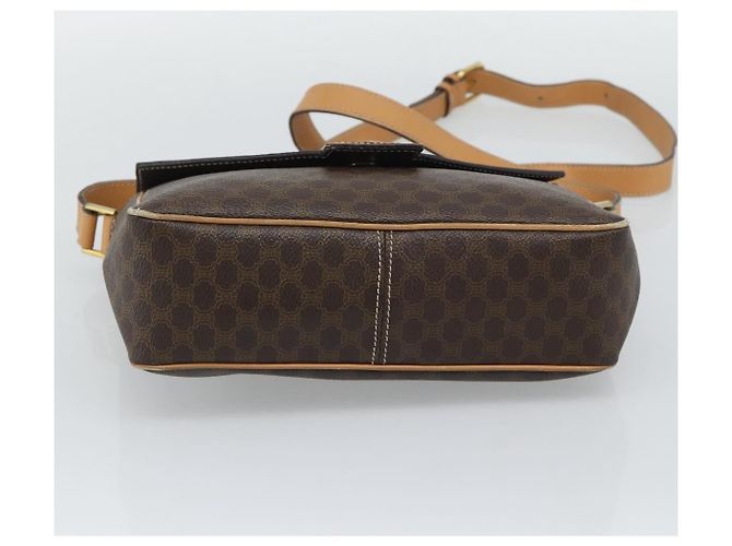 Céline Borsa a tracolla CELINE Macadam PVC Pelle Marrone Tono Oro Auth 196129 - vista 5