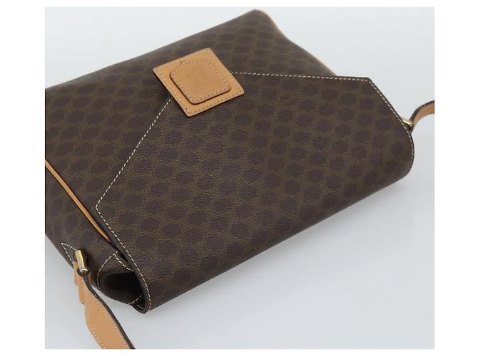 Céline Borsa a tracolla CELINE Macadam PVC Pelle Marrone Tono Oro Auth 196129 - vista 6