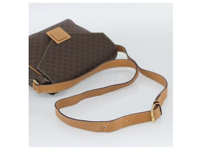Céline Borsa a tracolla CELINE Macadam PVC Pelle Marrone Tono Oro Auth 196129 - vista 7