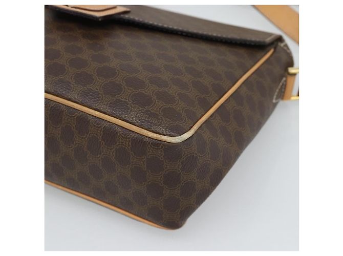 Céline Borsa a tracolla CELINE Macadam PVC Pelle Marrone Tono Oro Auth 196129 - vista 9