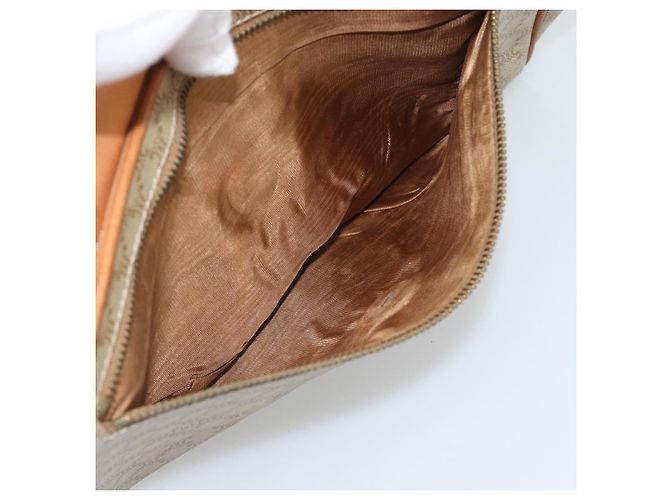 Céline Borsa a pochette CELINE Macadam PVC Beige Gold Auth 194369 D'oro - vista 11