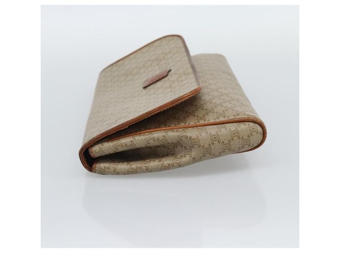 Céline Borsa a pochette CELINE Macadam PVC Beige Gold Auth 194369 D'oro - vista 3