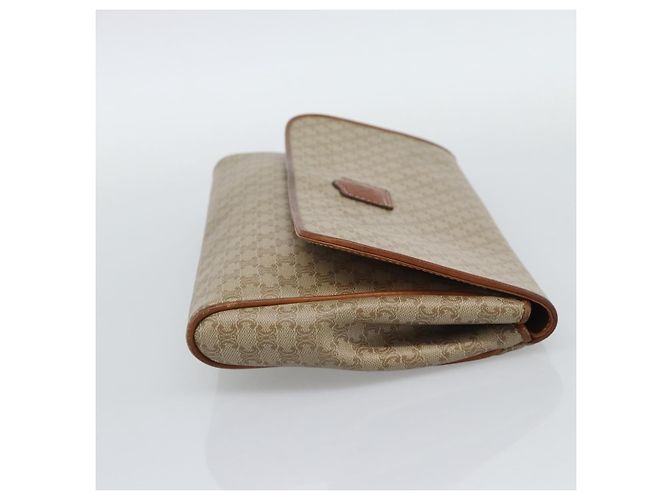 Céline Borsa a pochette CELINE Macadam PVC Beige Gold Auth 194369 D'oro - vista 4