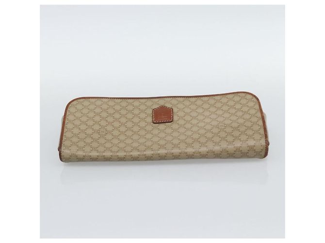 Céline Borsa a pochette CELINE Macadam PVC Beige Gold Auth 194369 D'oro - vista 5