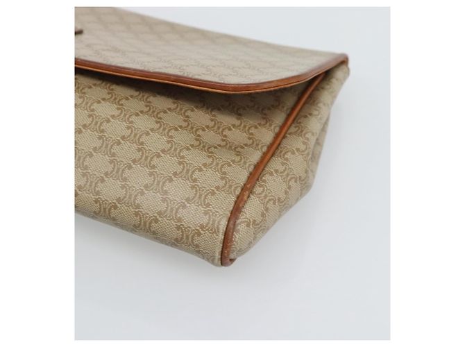 Céline Borsa a pochette CELINE Macadam PVC Beige Gold Auth 194369 D'oro - vista 7