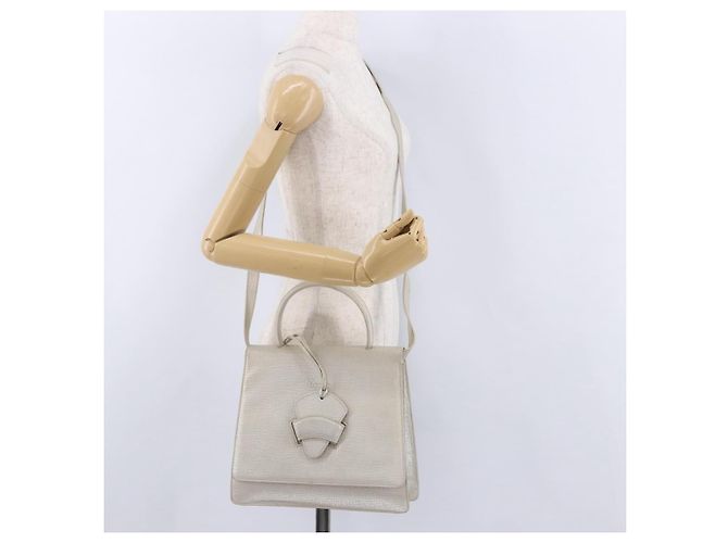 Borsa LOEWE Barcelona in pelle 2way Argento Auth ka5685V - vista 25