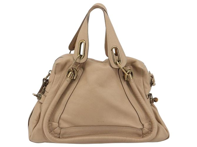 Chloé Borsa a Mano Chloe Paraty in Pelle 2 in 1 Beige Oro Auth 195425A - vista 13