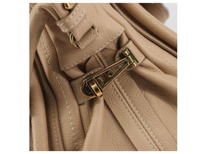Chloé Borsa a Mano Chloe Paraty in Pelle 2 in 1 Beige Oro Auth 195425A - vista 19