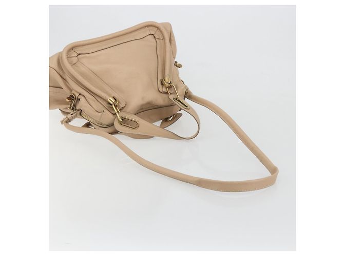 Chloé Borsa a Mano Chloe Paraty in Pelle 2 in 1 Beige Oro Auth 195425A - vista 8