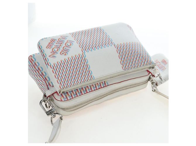 Borsa Messenger LOUIS VUITTON Damier Giant Spray Trio White M20665 Auth BA14102V Bianco - vista 14