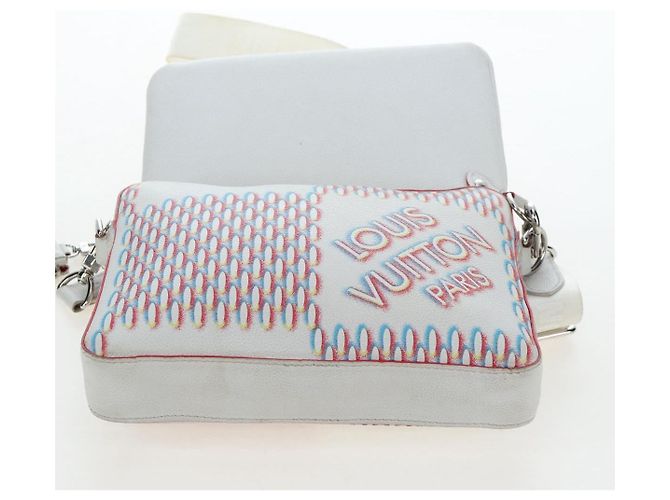 Borsa Messenger LOUIS VUITTON Damier Giant Spray Trio White M20665 Auth BA14102V Bianco - vista 2