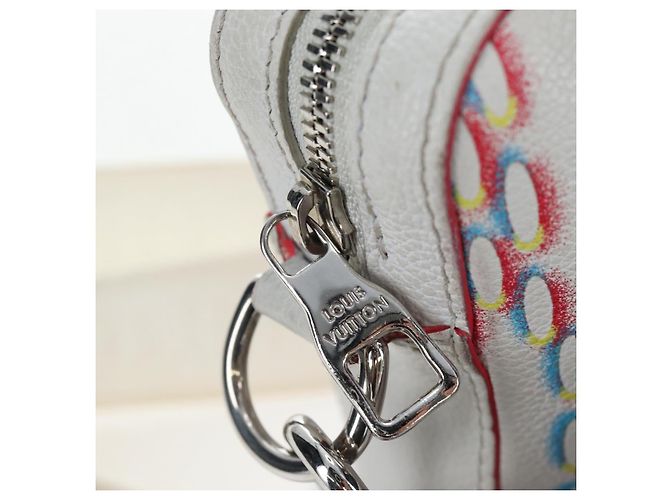Borsa Messenger LOUIS VUITTON Damier Giant Spray Trio White M20665 Auth BA14102V Bianco - vista 30