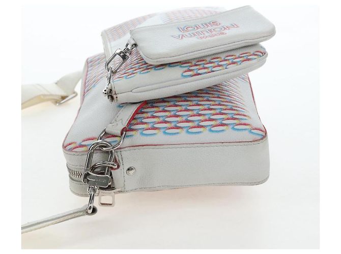 Borsa Messenger LOUIS VUITTON Damier Giant Spray Trio White M20665 Auth BA14102V Bianco - vista 7
